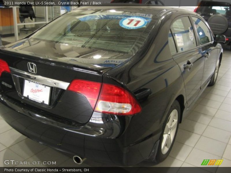 Crystal Black Pearl / Black 2011 Honda Civic LX-S Sedan