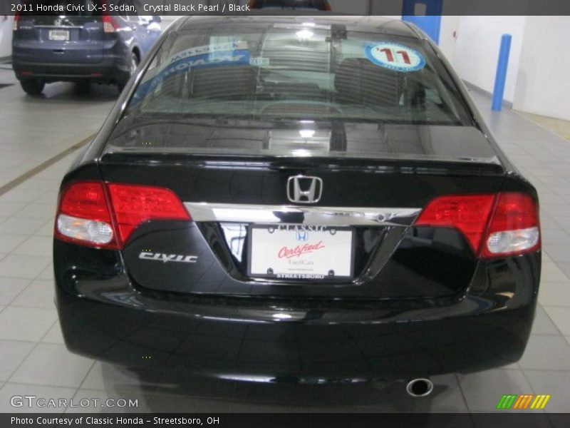 Crystal Black Pearl / Black 2011 Honda Civic LX-S Sedan