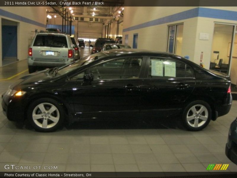 Crystal Black Pearl / Black 2011 Honda Civic LX-S Sedan