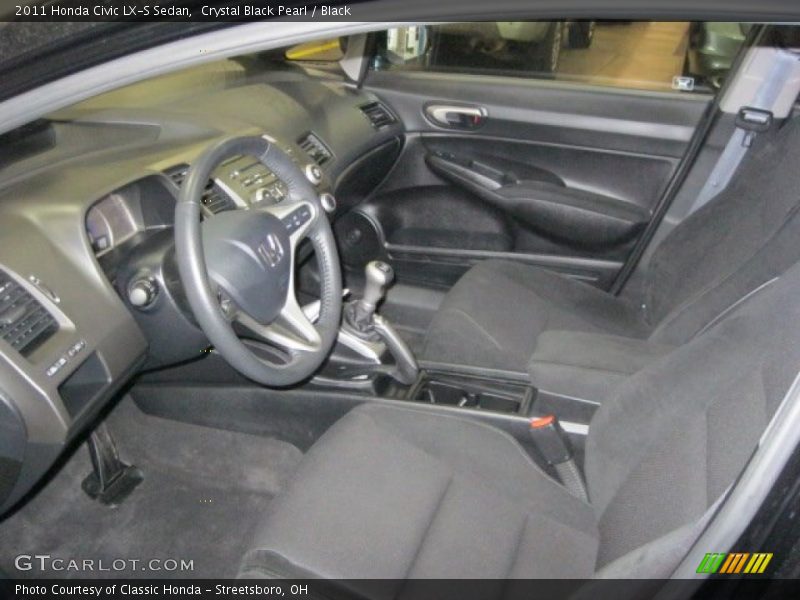Crystal Black Pearl / Black 2011 Honda Civic LX-S Sedan