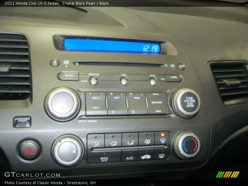 Crystal Black Pearl / Black 2011 Honda Civic LX-S Sedan