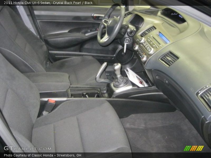 Crystal Black Pearl / Black 2011 Honda Civic LX-S Sedan