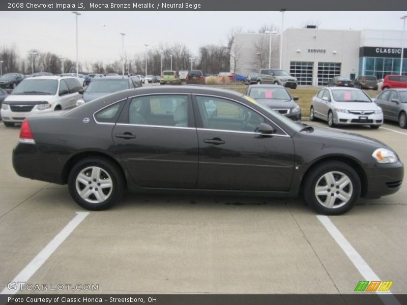 Mocha Bronze Metallic / Neutral Beige 2008 Chevrolet Impala LS