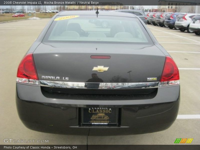Mocha Bronze Metallic / Neutral Beige 2008 Chevrolet Impala LS