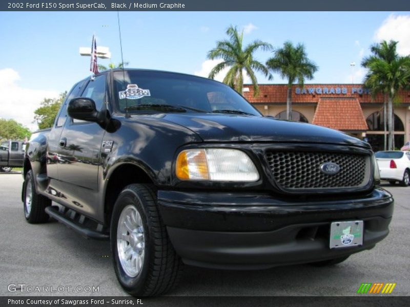 Black / Medium Graphite 2002 Ford F150 Sport SuperCab