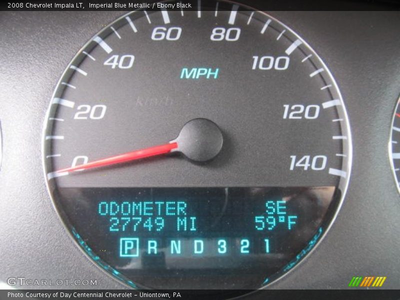Imperial Blue Metallic / Ebony Black 2008 Chevrolet Impala LT