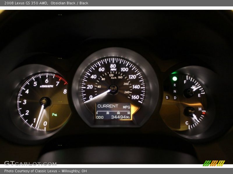 Obsidian Black / Black 2008 Lexus GS 350 AWD
