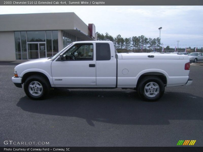 Summit White / Graphite 2003 Chevrolet S10 LS Extended Cab 4x4