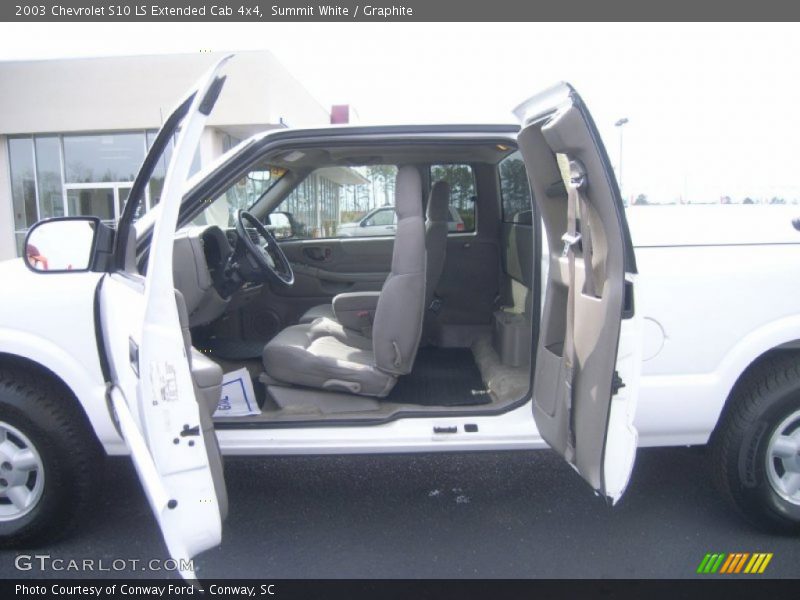 Summit White / Graphite 2003 Chevrolet S10 LS Extended Cab 4x4