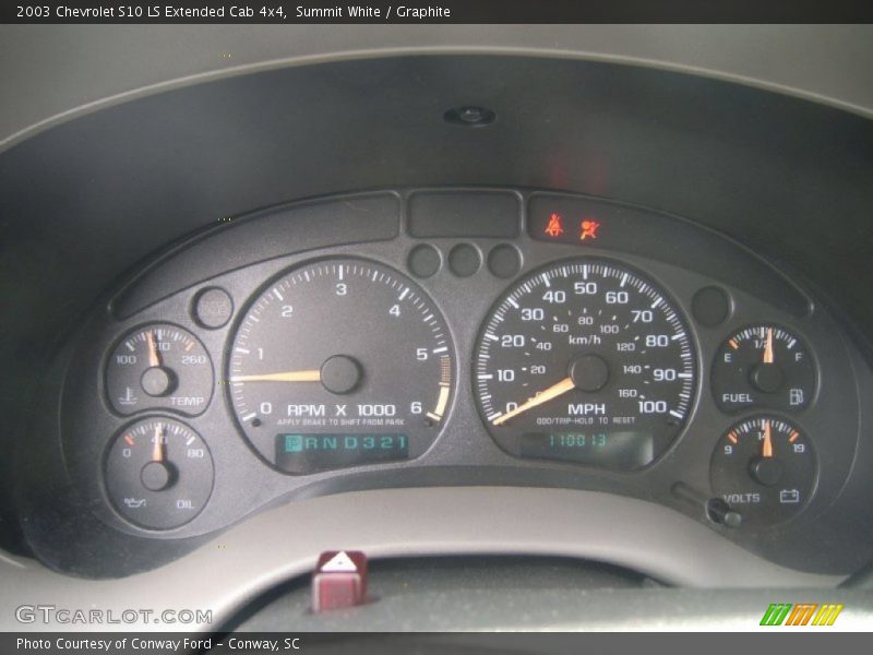 Summit White / Graphite 2003 Chevrolet S10 LS Extended Cab 4x4