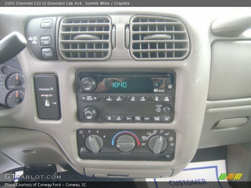 Summit White / Graphite 2003 Chevrolet S10 LS Extended Cab 4x4