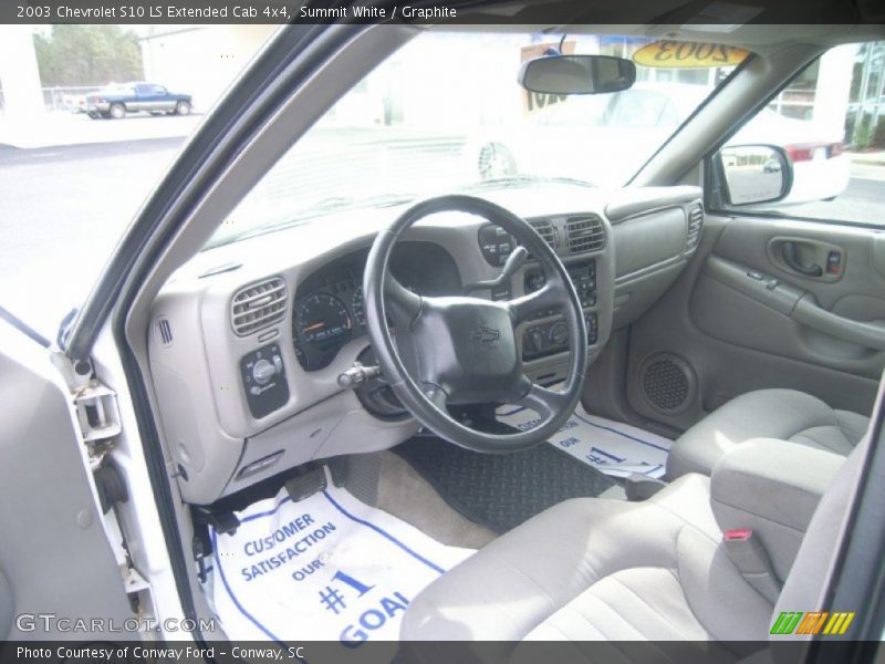 Summit White / Graphite 2003 Chevrolet S10 LS Extended Cab 4x4