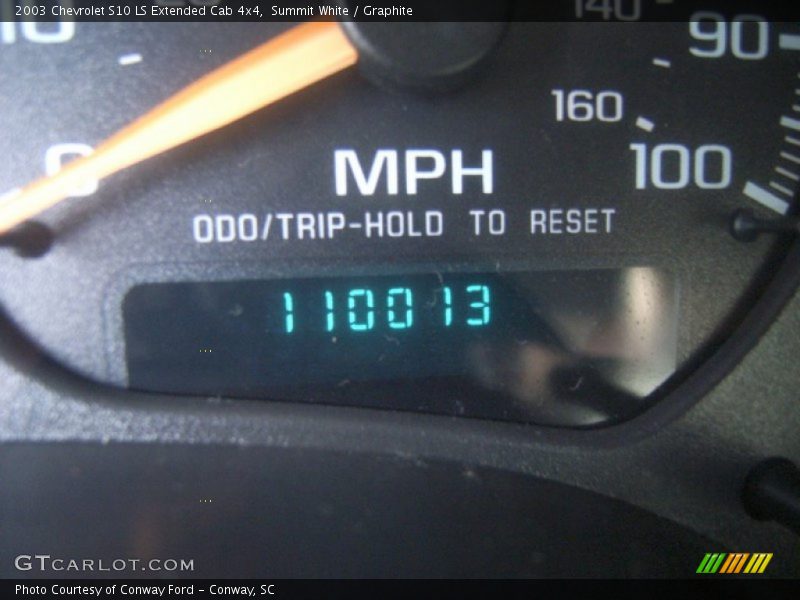 Summit White / Graphite 2003 Chevrolet S10 LS Extended Cab 4x4