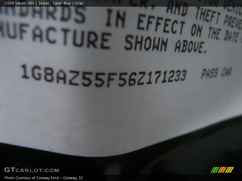 Laser Blue / Gray 2006 Saturn ION 2 Sedan