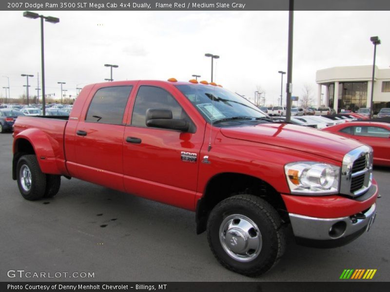 Flame Red / Medium Slate Gray 2007 Dodge Ram 3500 SLT Mega Cab 4x4 Dually