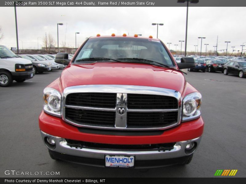 Flame Red / Medium Slate Gray 2007 Dodge Ram 3500 SLT Mega Cab 4x4 Dually