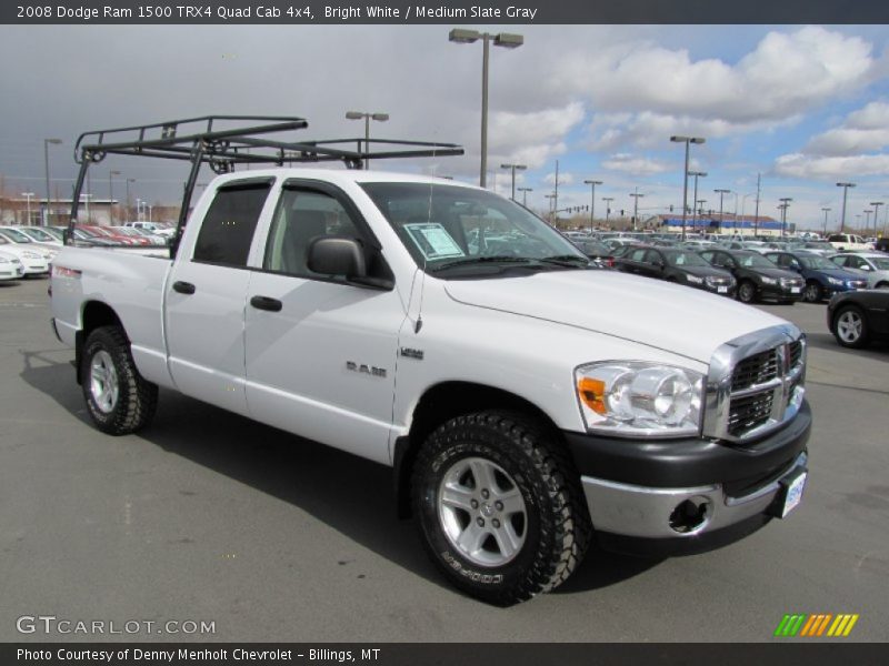 Bright White / Medium Slate Gray 2008 Dodge Ram 1500 TRX4 Quad Cab 4x4