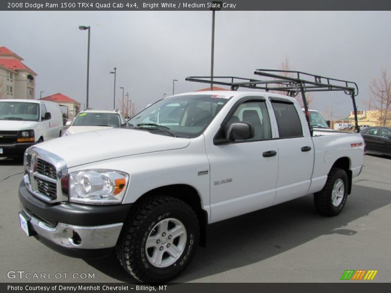 Bright White / Medium Slate Gray 2008 Dodge Ram 1500 TRX4 Quad Cab 4x4