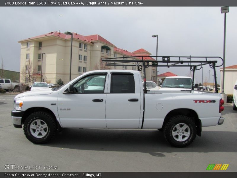 Bright White / Medium Slate Gray 2008 Dodge Ram 1500 TRX4 Quad Cab 4x4