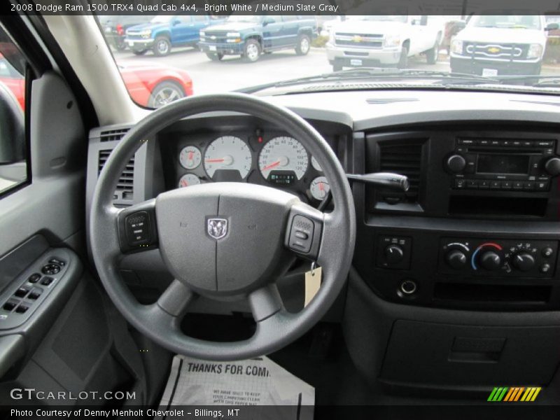 Bright White / Medium Slate Gray 2008 Dodge Ram 1500 TRX4 Quad Cab 4x4