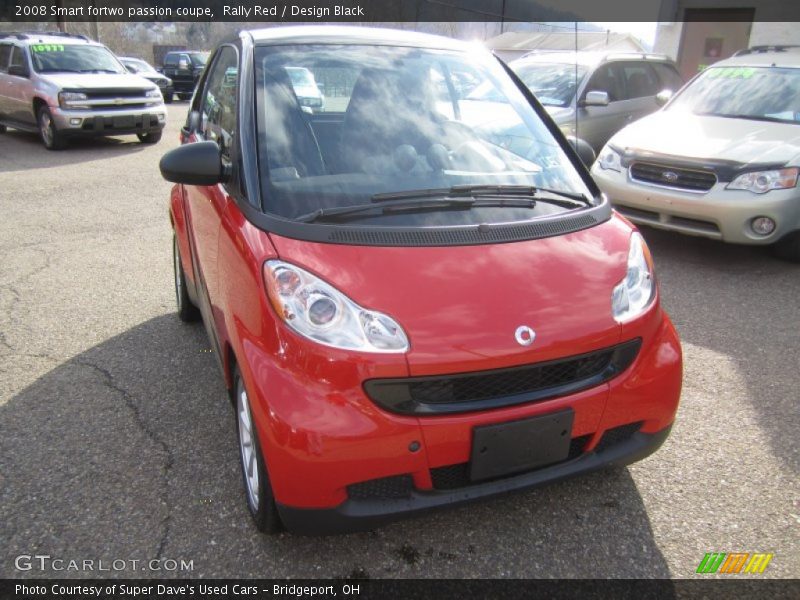 Rally Red / Design Black 2008 Smart fortwo passion coupe