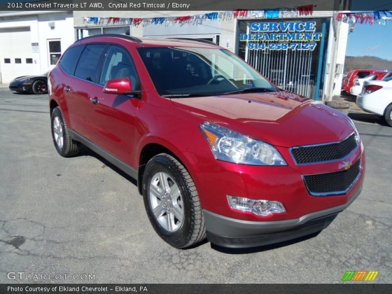 Crystal Red Tintcoat / Ebony 2012 Chevrolet Traverse LT AWD