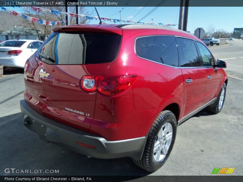 Crystal Red Tintcoat / Ebony 2012 Chevrolet Traverse LT AWD