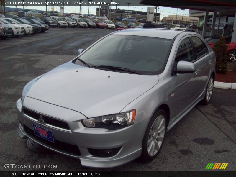 Apex Silver Metallic / Black 2010 Mitsubishi Lancer Sportback GTS