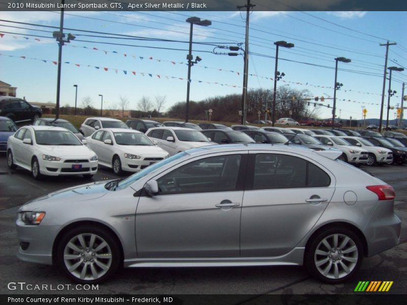 Apex Silver Metallic / Black 2010 Mitsubishi Lancer Sportback GTS