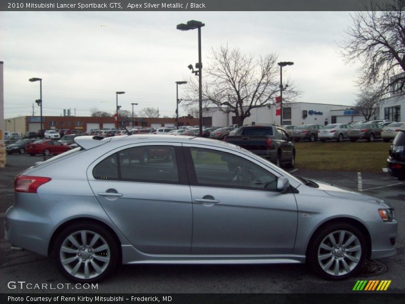 Apex Silver Metallic / Black 2010 Mitsubishi Lancer Sportback GTS