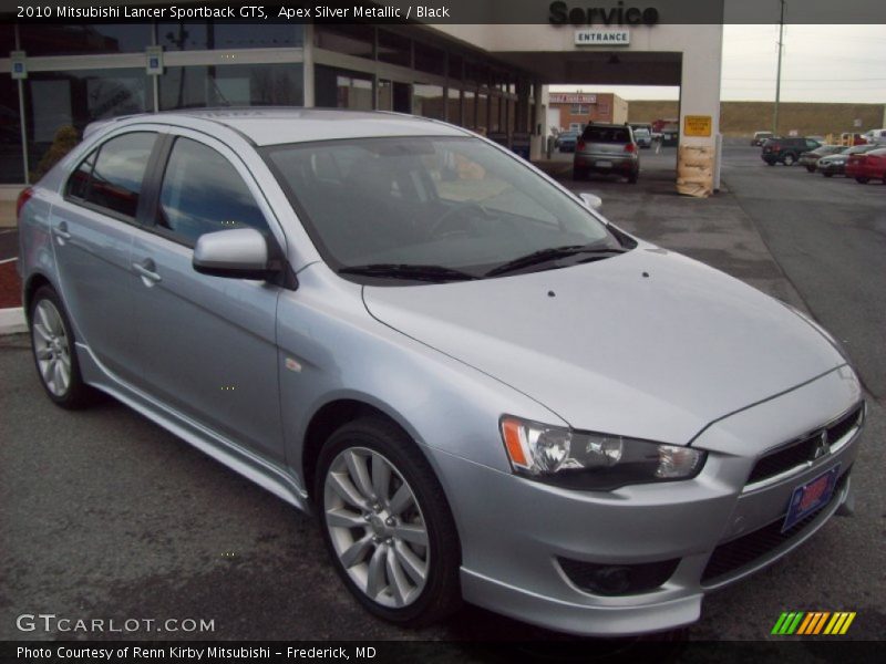 Apex Silver Metallic / Black 2010 Mitsubishi Lancer Sportback GTS