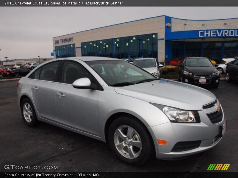 Silver Ice Metallic / Jet Black/Brick Leather 2011 Chevrolet Cruze LT