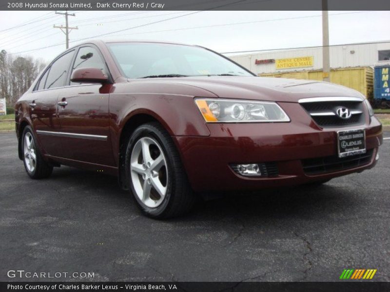 Dark Cherry Red / Gray 2008 Hyundai Sonata Limited