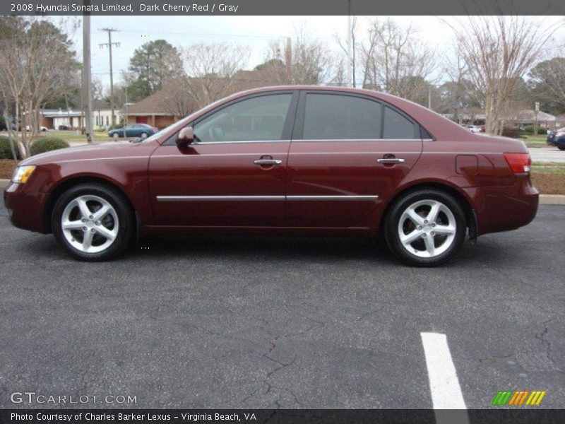 Dark Cherry Red / Gray 2008 Hyundai Sonata Limited