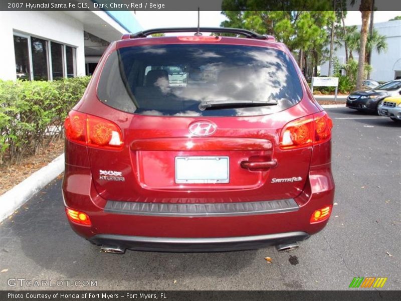 Dark Cherry Red / Beige 2007 Hyundai Santa Fe GLS