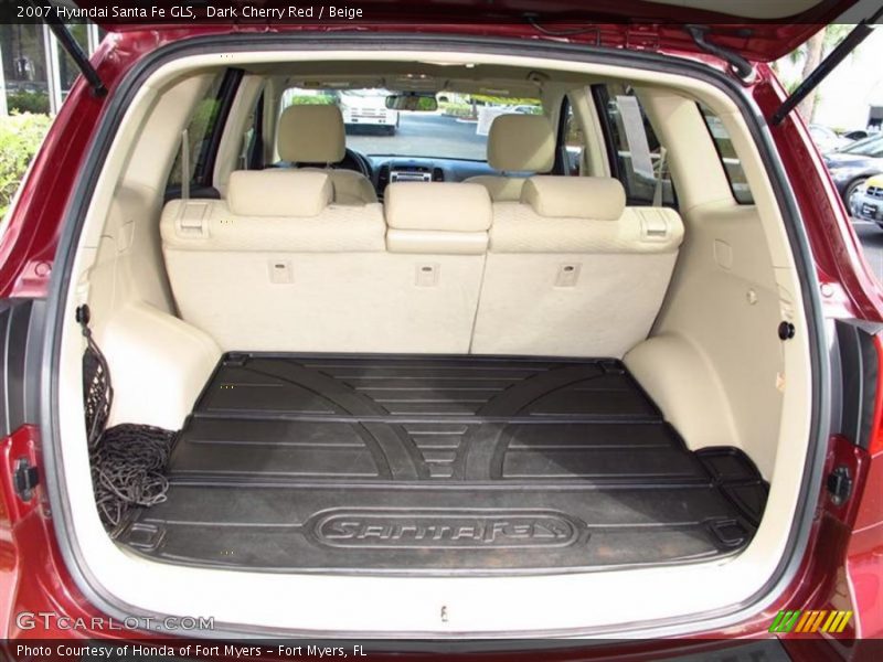Dark Cherry Red / Beige 2007 Hyundai Santa Fe GLS