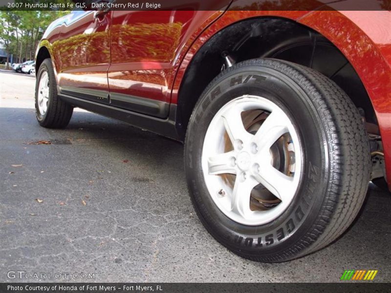 Dark Cherry Red / Beige 2007 Hyundai Santa Fe GLS