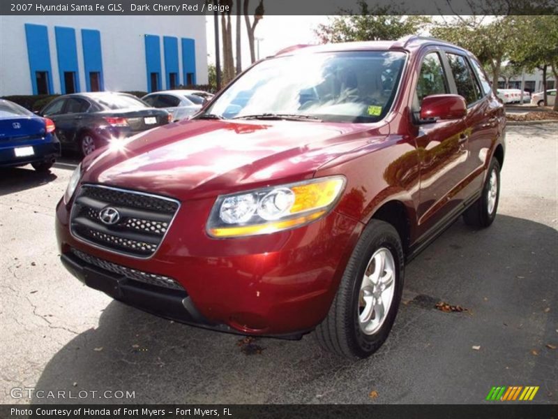 Dark Cherry Red / Beige 2007 Hyundai Santa Fe GLS