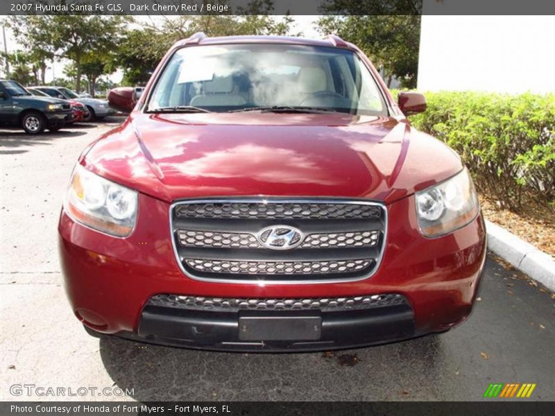 Dark Cherry Red / Beige 2007 Hyundai Santa Fe GLS