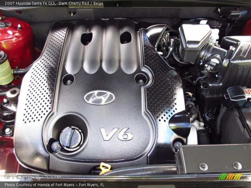 Dark Cherry Red / Beige 2007 Hyundai Santa Fe GLS