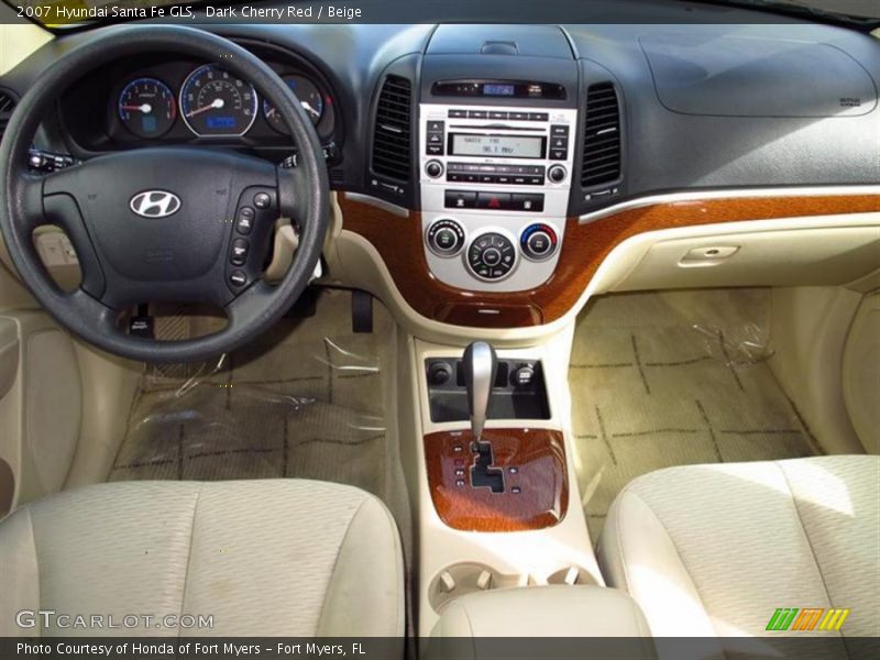Dark Cherry Red / Beige 2007 Hyundai Santa Fe GLS