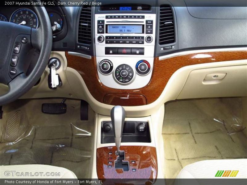 Dark Cherry Red / Beige 2007 Hyundai Santa Fe GLS