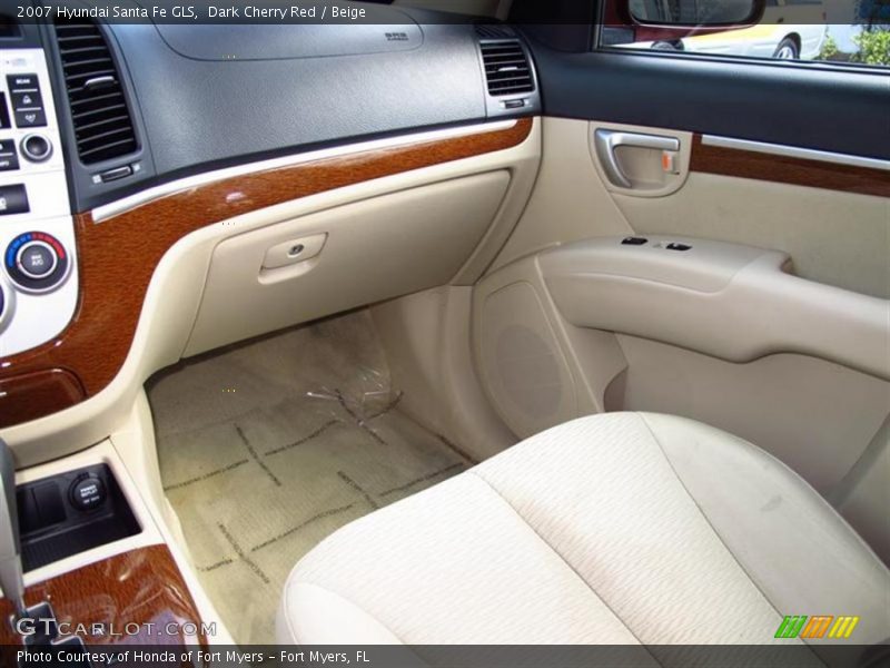 Dark Cherry Red / Beige 2007 Hyundai Santa Fe GLS