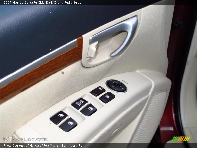 Dark Cherry Red / Beige 2007 Hyundai Santa Fe GLS