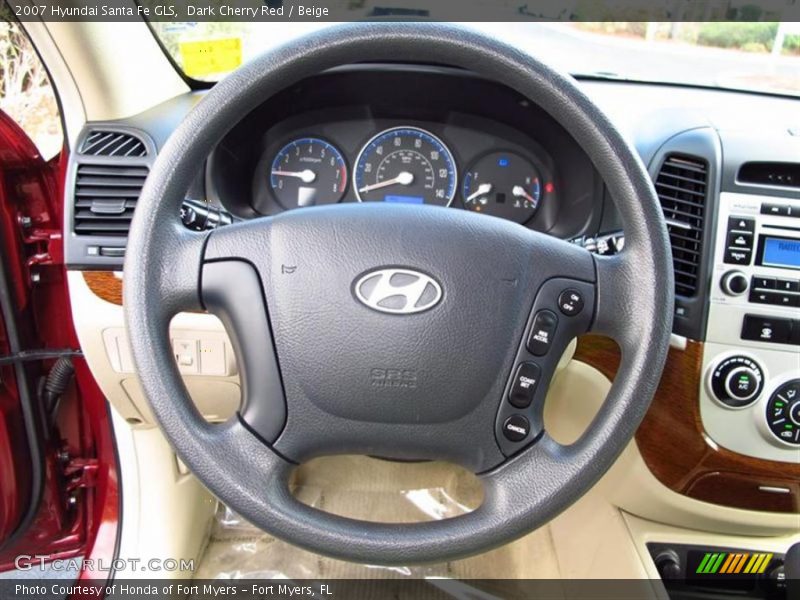 Dark Cherry Red / Beige 2007 Hyundai Santa Fe GLS