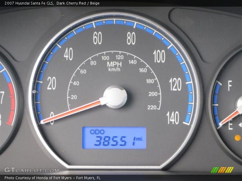 Dark Cherry Red / Beige 2007 Hyundai Santa Fe GLS