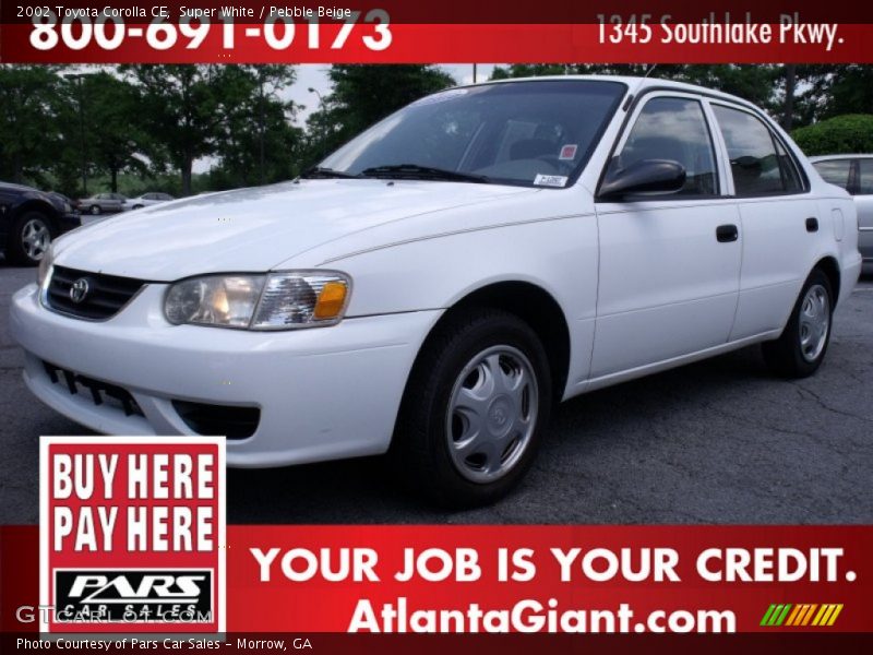 Super White / Pebble Beige 2002 Toyota Corolla CE