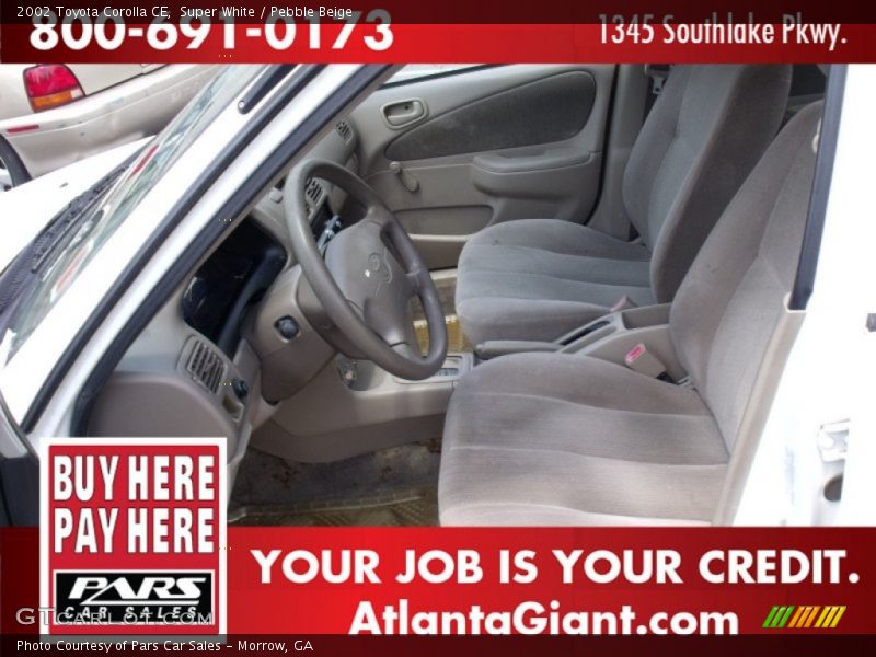 Super White / Pebble Beige 2002 Toyota Corolla CE