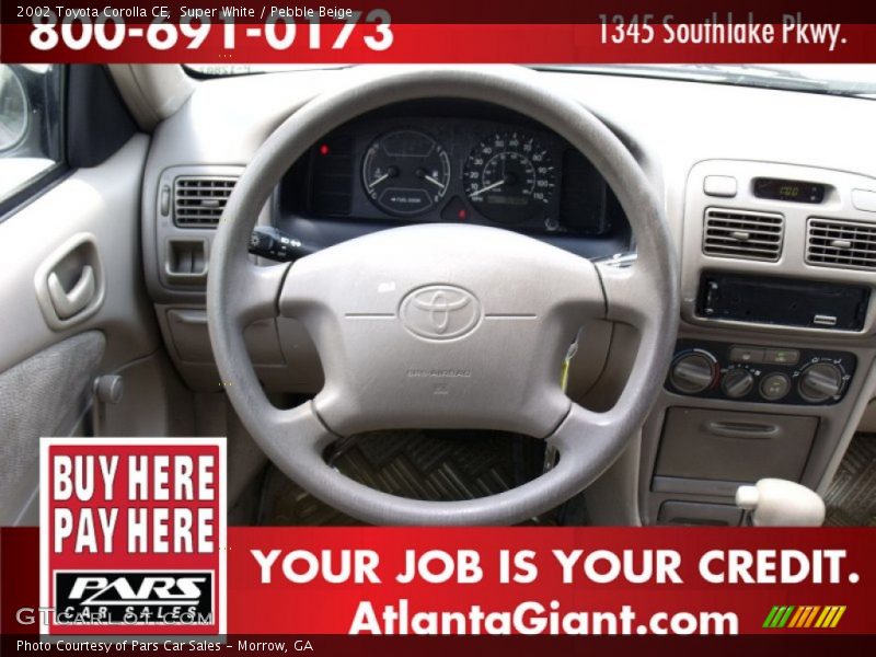 Super White / Pebble Beige 2002 Toyota Corolla CE