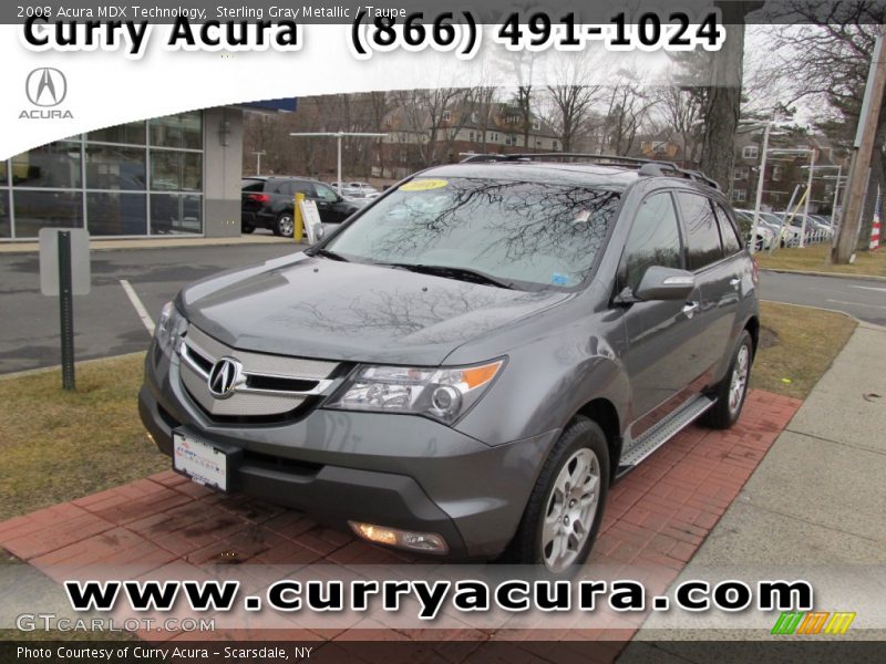 Sterling Gray Metallic / Taupe 2008 Acura MDX Technology